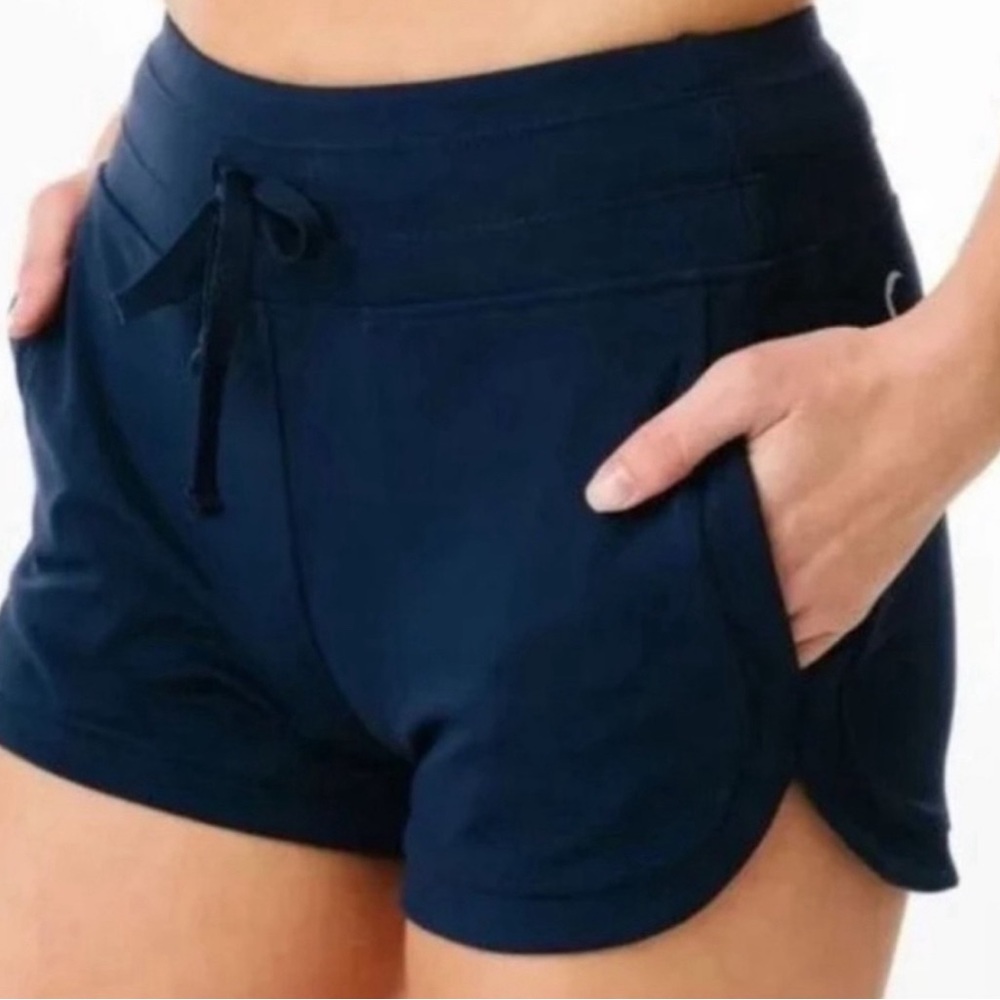 ZYIA Navy Hybrid Drawstring Athletic Lounge Shorts- Size Large